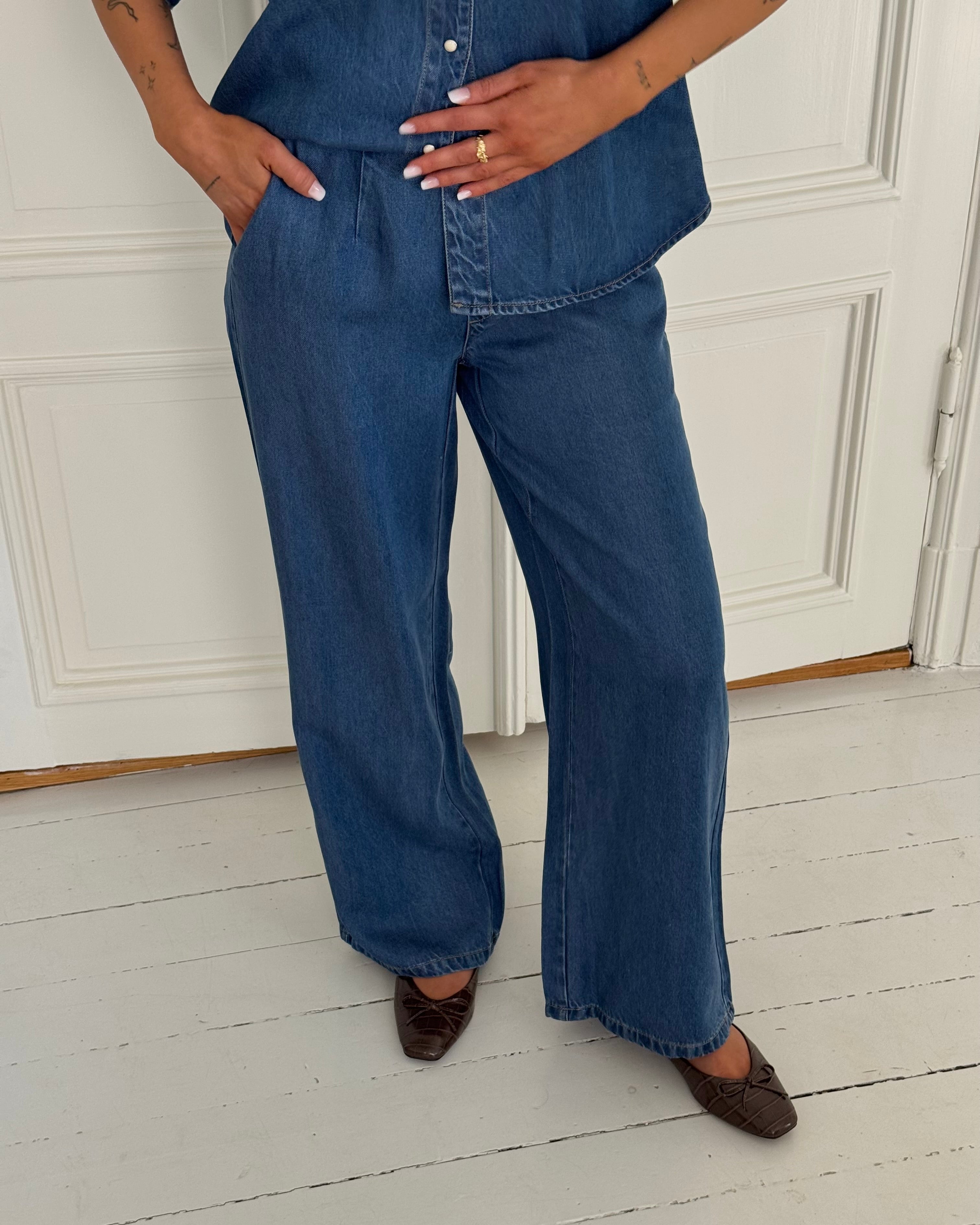 OBJFRAME Trousers - Medium Blue Denim